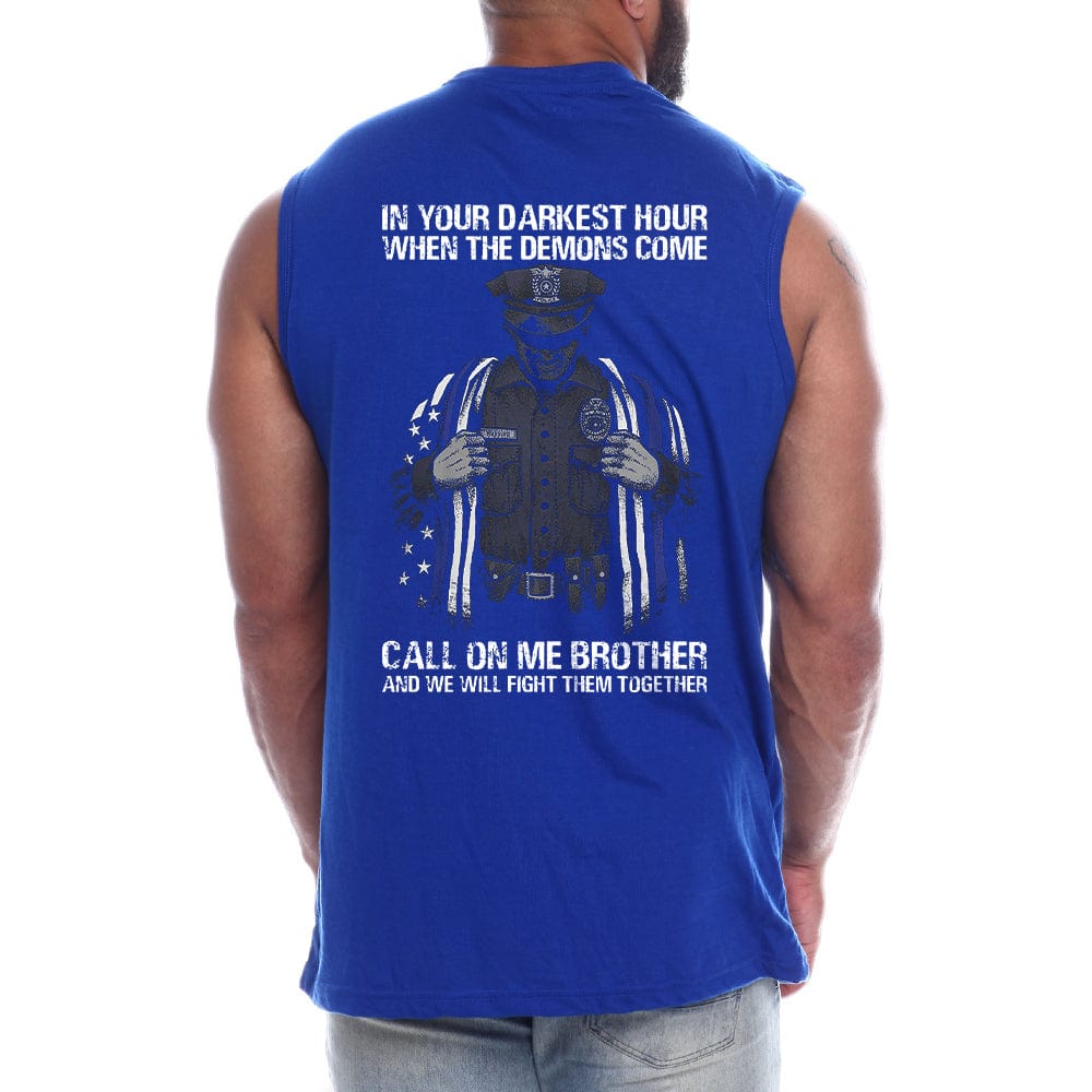 Thin Blue Line Darkest Hour Back fashion Sleeveless