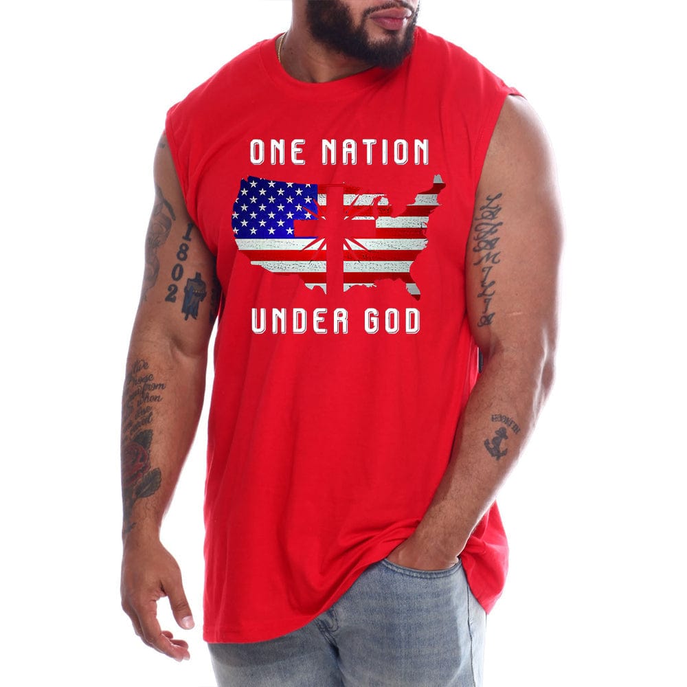 One Nation Under God Cross USA Flag