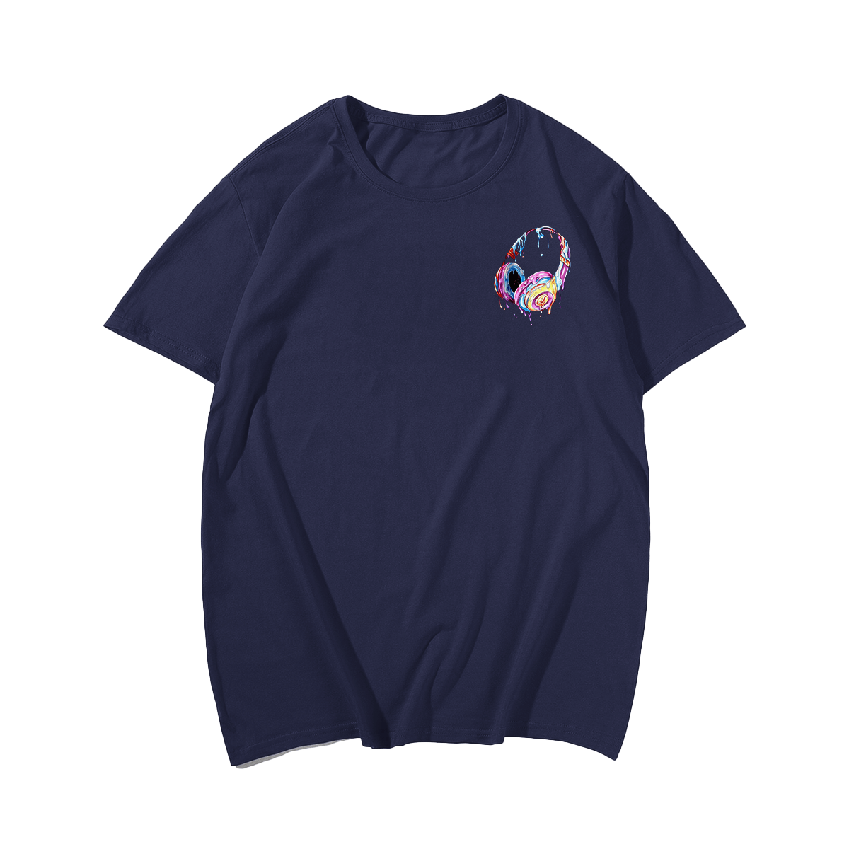 Colorful Headphone Plus Size Men T-Shirt