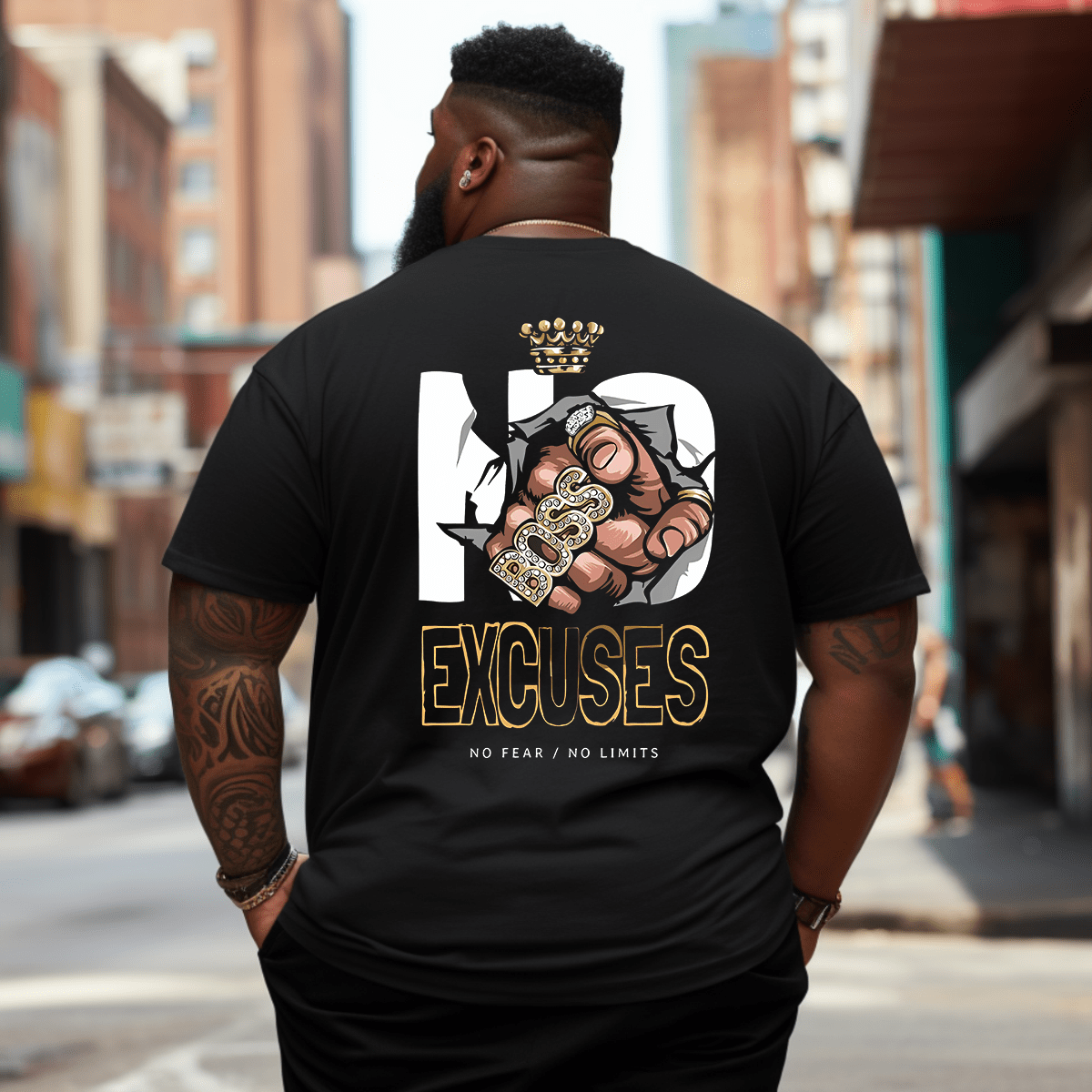 No Excuses Plus Size Men T-Shirt