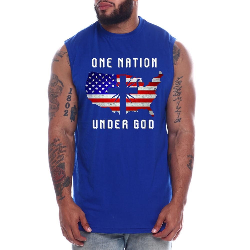 One Nation Under God Cross USA Flag
