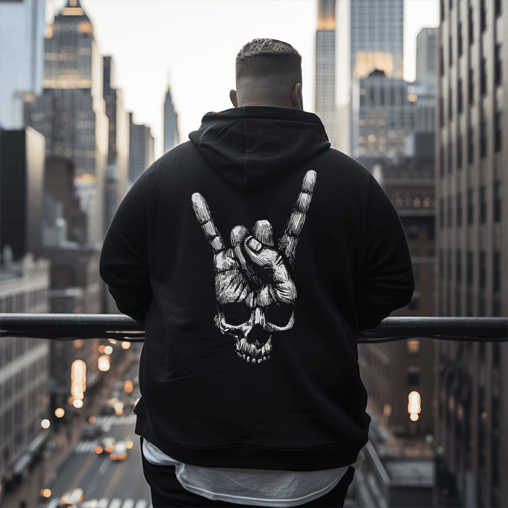 Skull Mental Men's Plus Size Hoodie