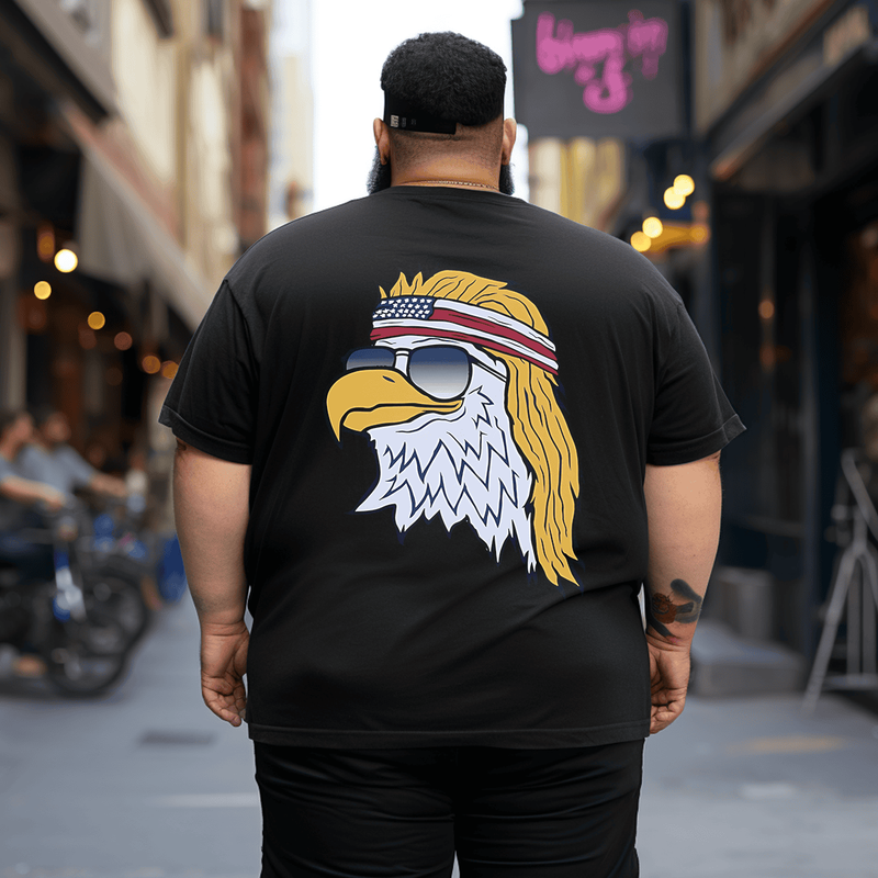 America Patriotic USA Eagle Of Freedom Men T-Shirt, Oversized T-Shirt for Big and Tall Man 1XL-9XL