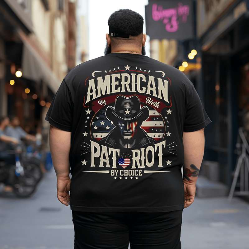 American Flag T-Shirt Graphic Patriotic Tees Shirts for Men, Oversized T-Shirt for Big and Tall 1XL-9XL