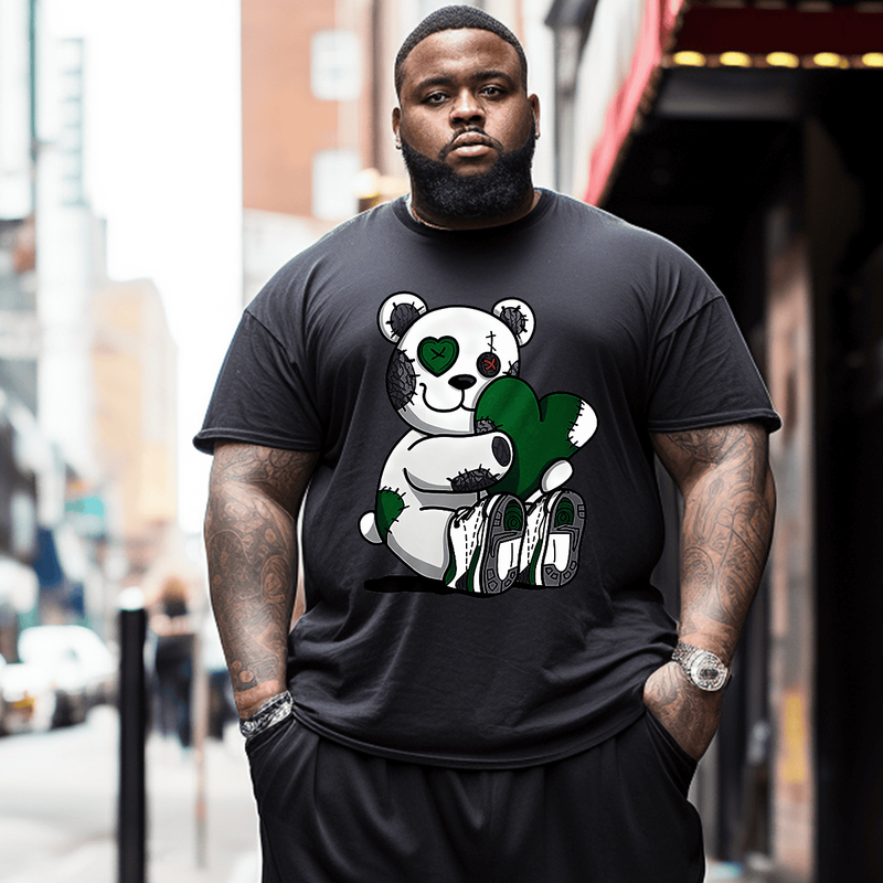 Broken Bear Broken Heart Men T Shirt, Oversize T-shirt for Big & Tall 1XL-9XL