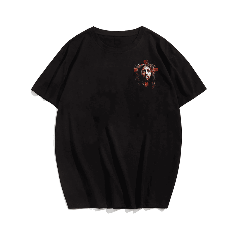 Jesus God cross Christian Colorful Artwork Christian Faith T-Shirt Plus Size Men T-Shirt