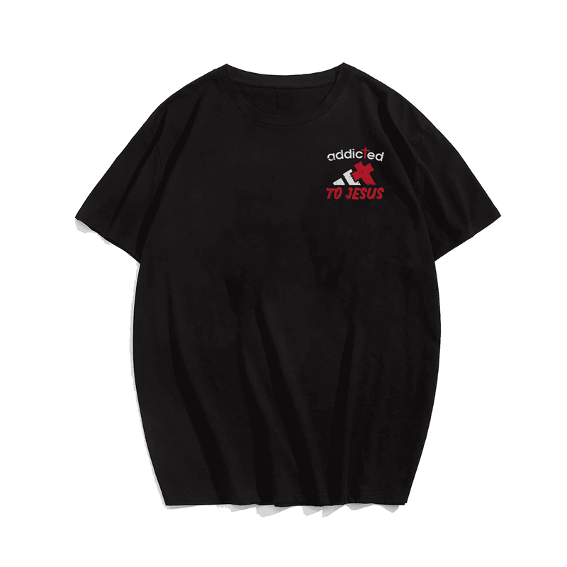 Addicted To Jesus God Faith Religious Christian Plus Size Men T-Shirt