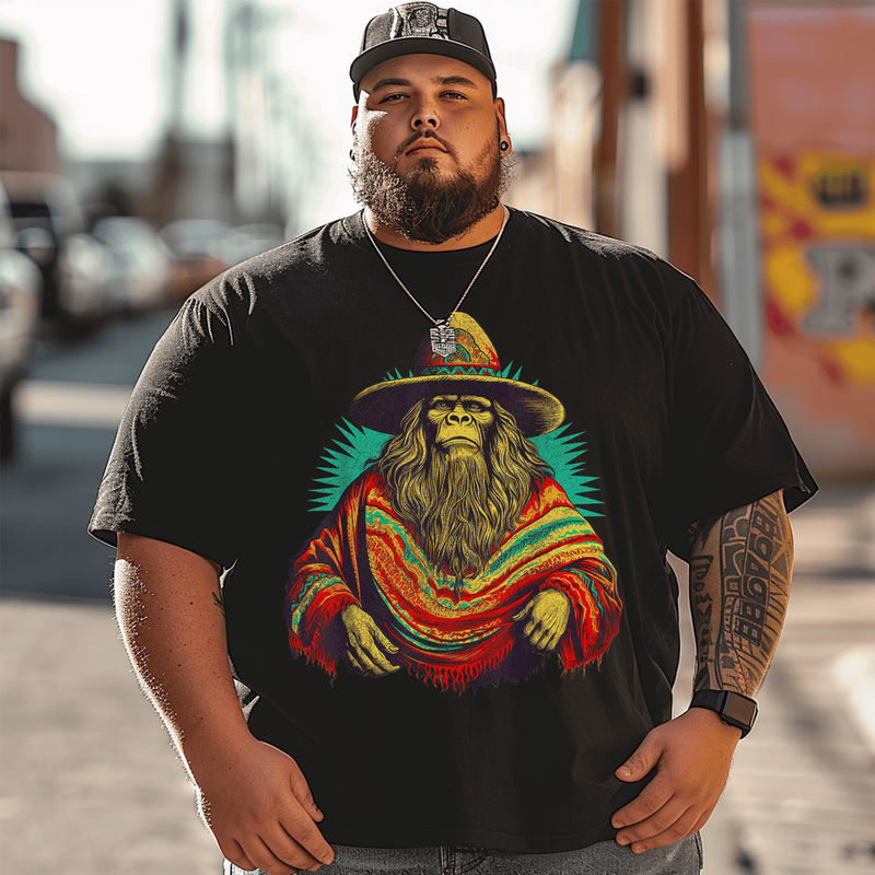 Bigfoot Plus Size Men T-Shirt, Men Plus Size Oversize T-shirt for Big & Tall