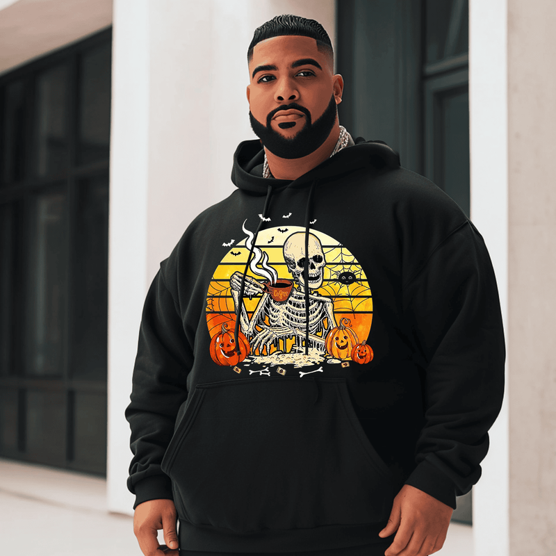 Skull and coffee Halloween Plus Size Hoodie