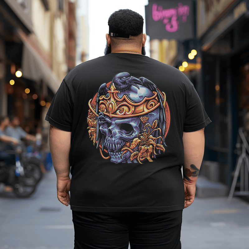 King Of The Fallen Kingdom T-Shirt for Men, Plus Size Oversized T-Shirt for Big and Tall