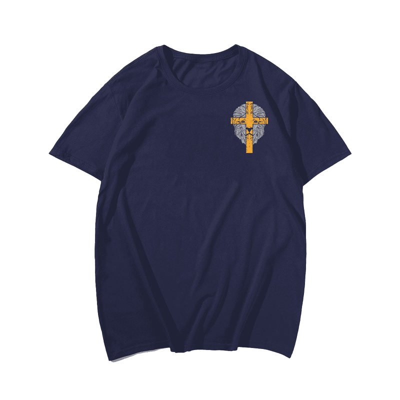 Lion Cross God Jesus Christian T-Shirt for Men Plus Size Men T-Shirt