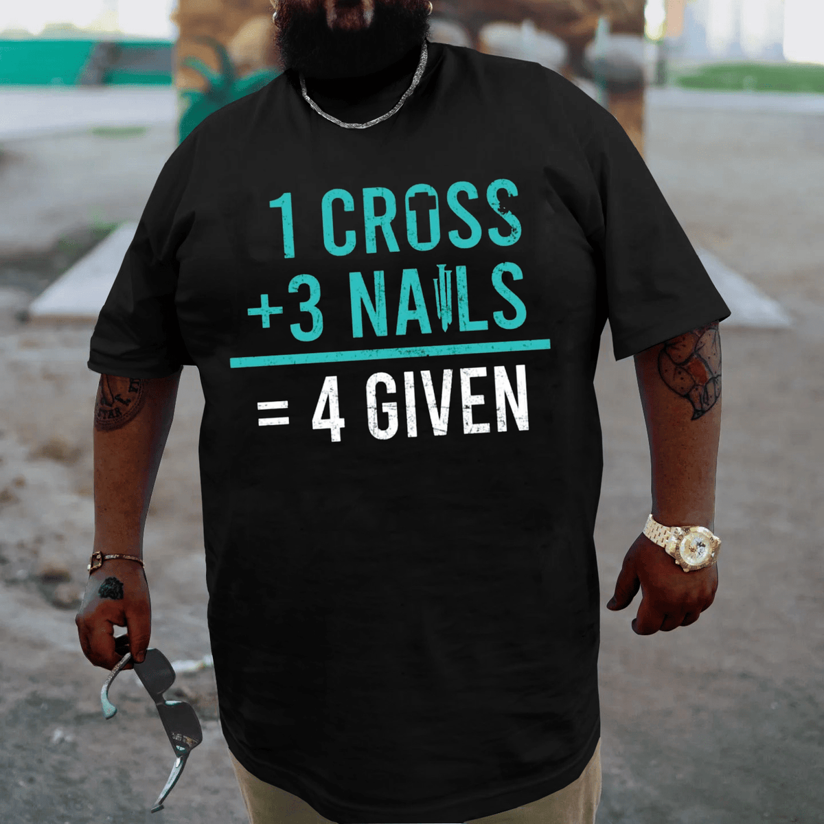 3 Nails 1 Cross 4 Given Plus Size T-shirt