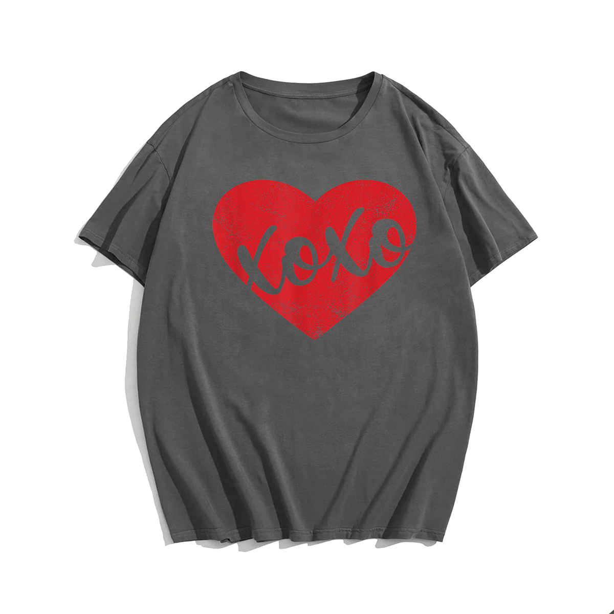 XOXO Love Valentines Day Heart T-Shirt, Men Plus Size Oversize T-shirt for Big & Tall Man