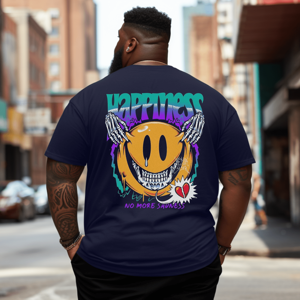 No More Sadness Plus Size Men T-Shirt