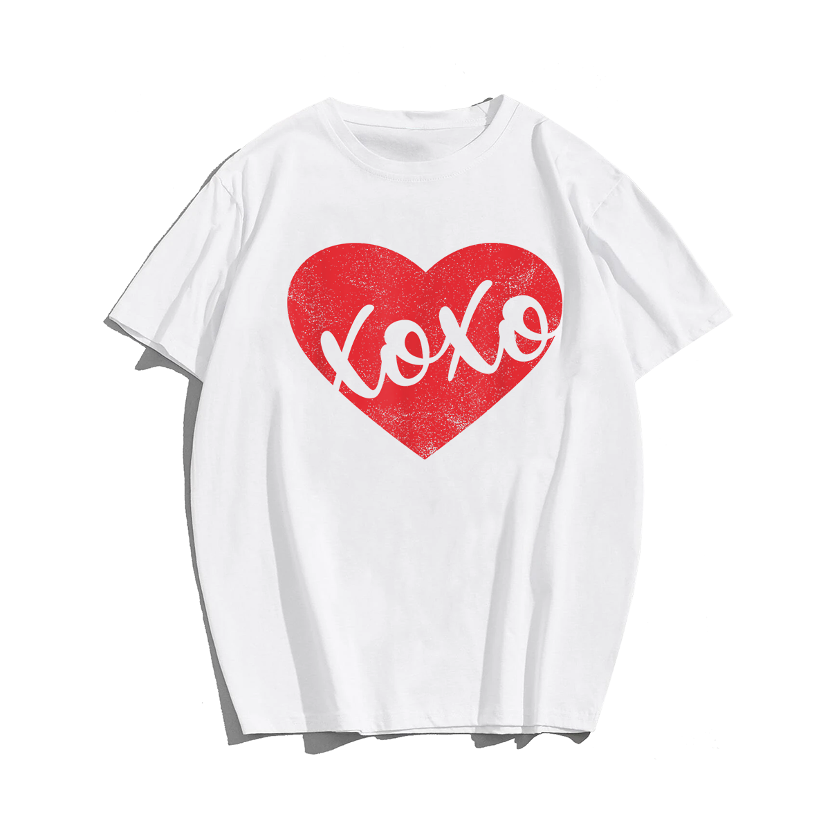 XOXO Love Valentines Day Heart T-Shirt, Men Plus Size Oversize T-shirt for Big & Tall Man