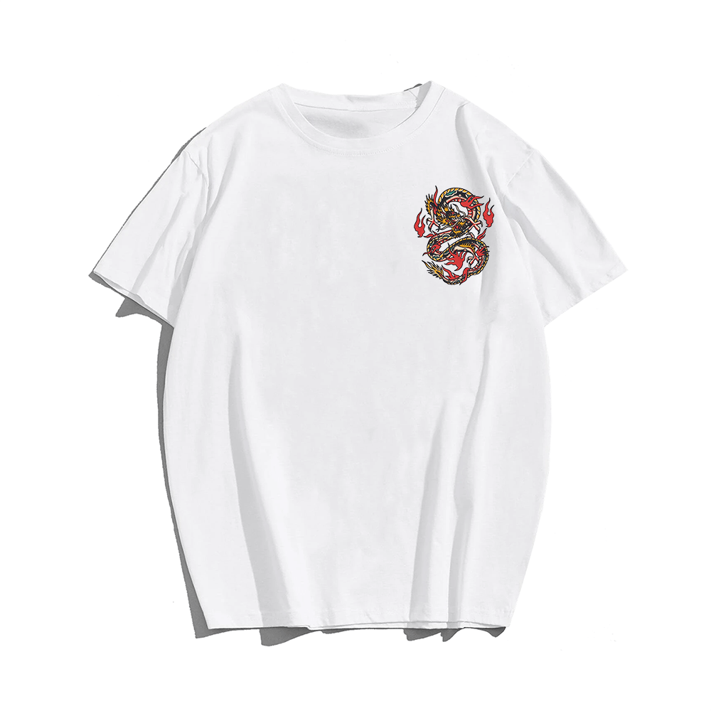 Men's Traditional Dragon Tattoo Plus Size T-shirt