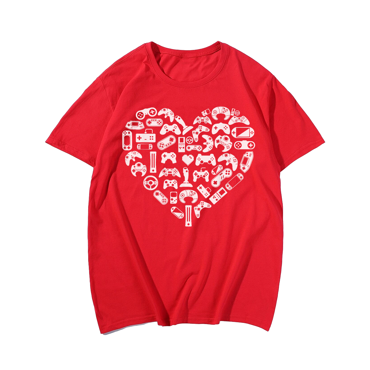 Men Gamer T-Shirt Valentine's Day Shirts, Men Plus Size Oversize T-shirt for Big & Tall Man