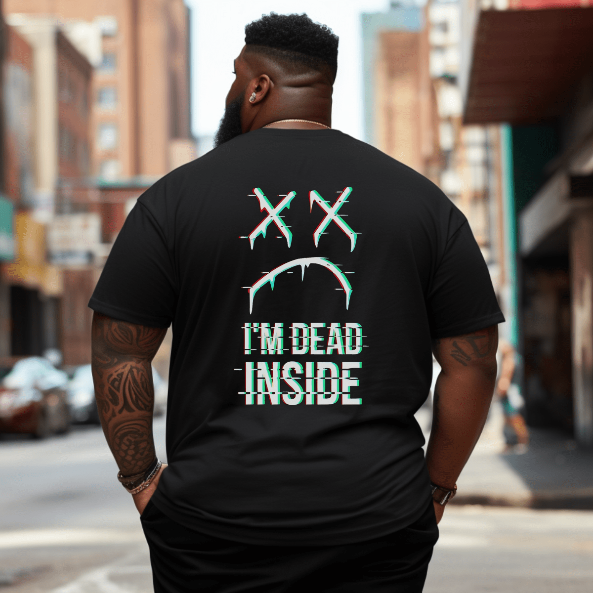 I'm Dead Inside Plus Size Men T-Shirt for Big & Tall