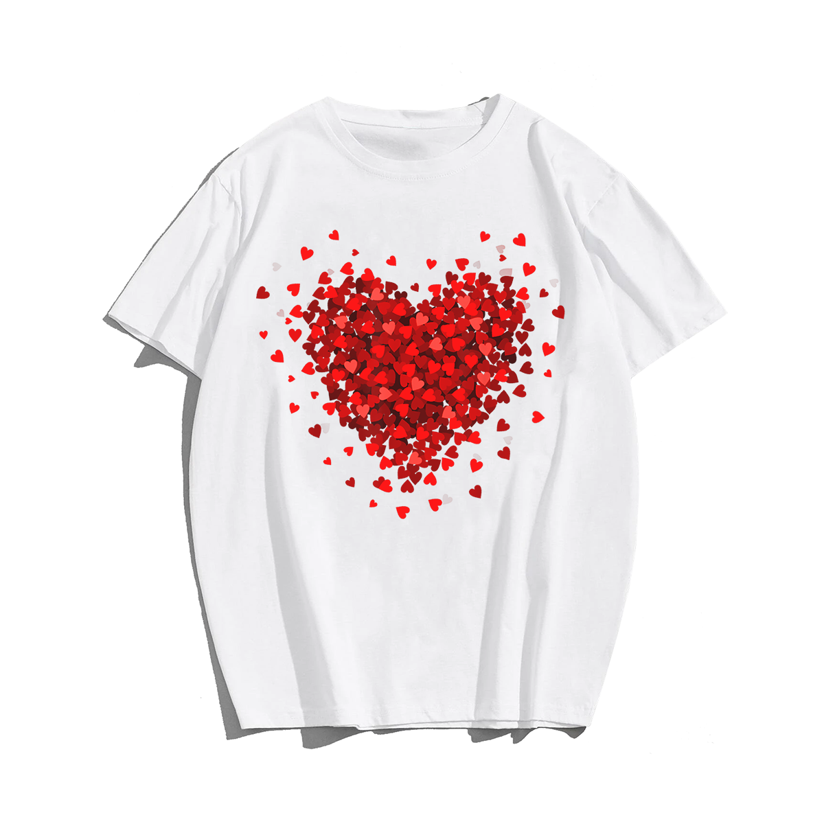 Love Heart Graphic Valentine's Day T-Shirt, Men Plus Size Oversize T-shirt for Big & Tall Man