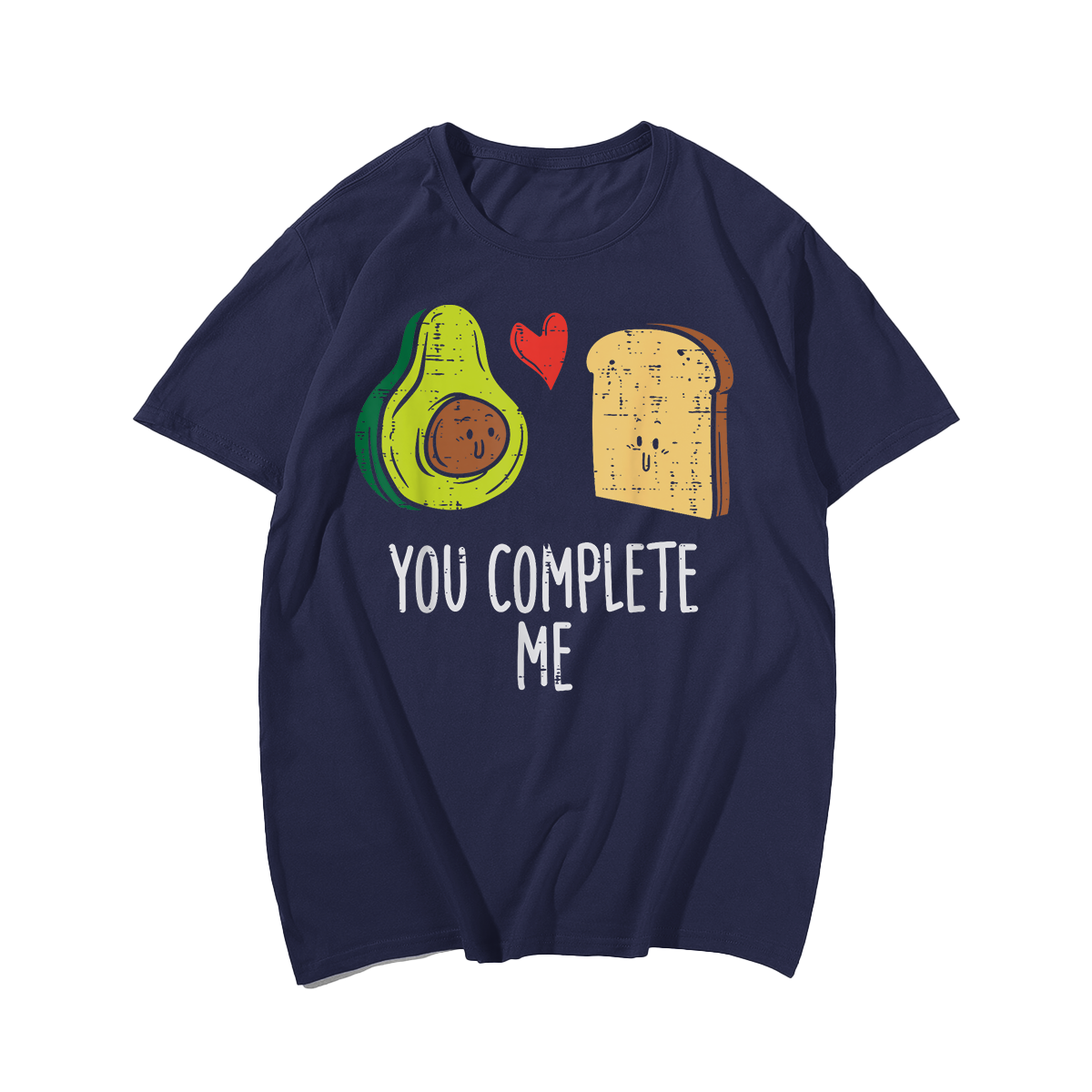 Avocado Toast You Complete Me Valentines Day T-Shirt, Men Plus Size Oversize T-shirt for Big & Tall Man