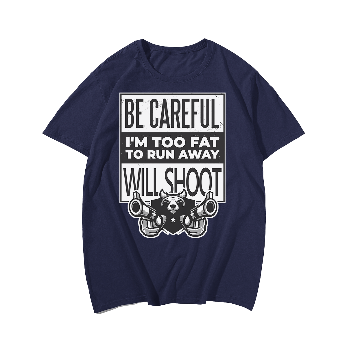 Fat Will Shoot Men T-Shirt, Oversize Plus Size Man Clothing