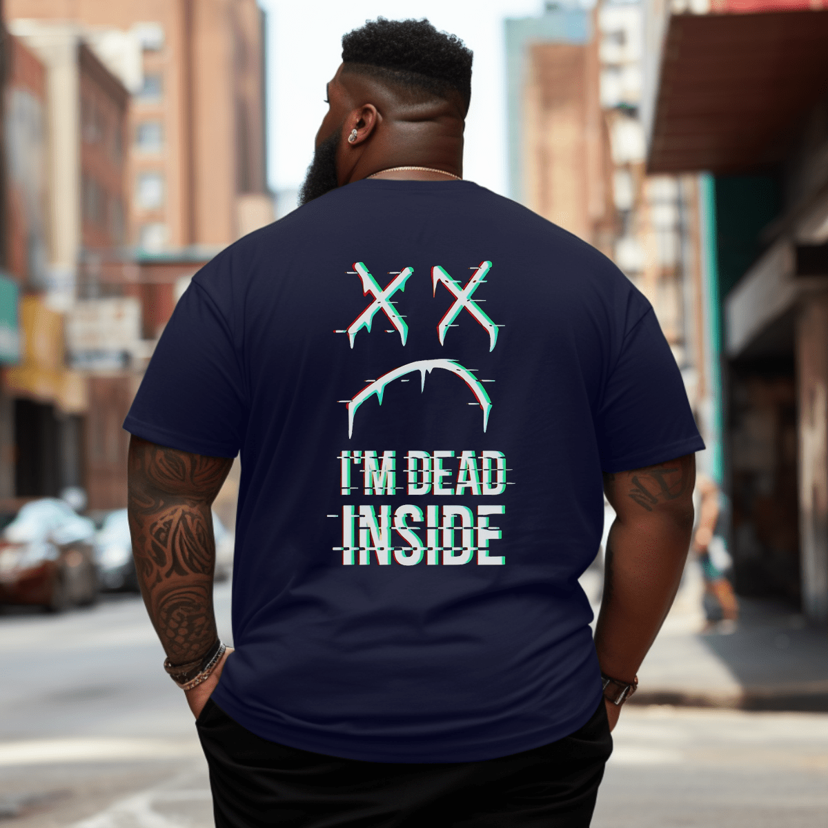 I'm Dead Inside Plus Size Men T-Shirt for Big & Tall
