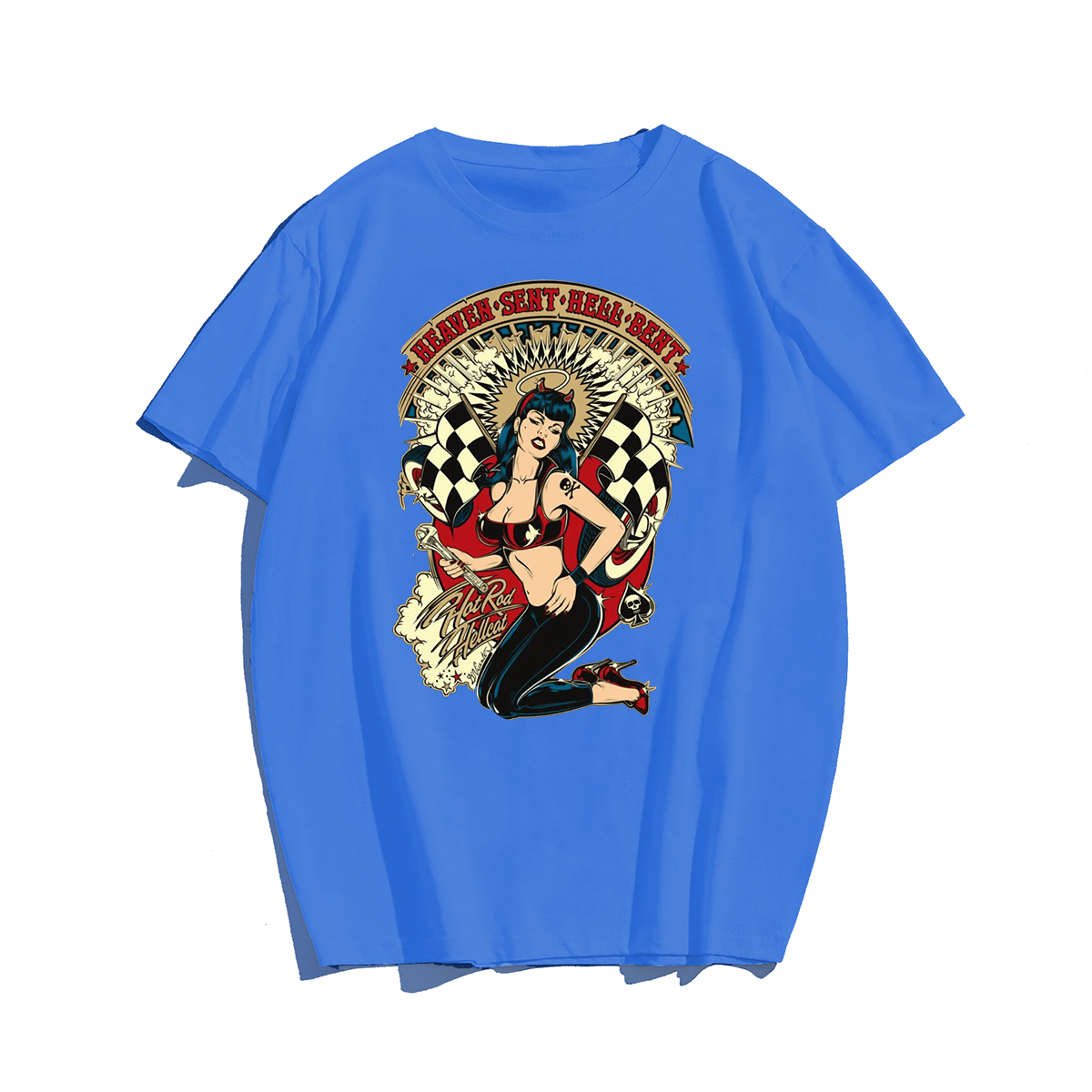 Heaven sent hell bent men's plus size T-shirt 100% cotton