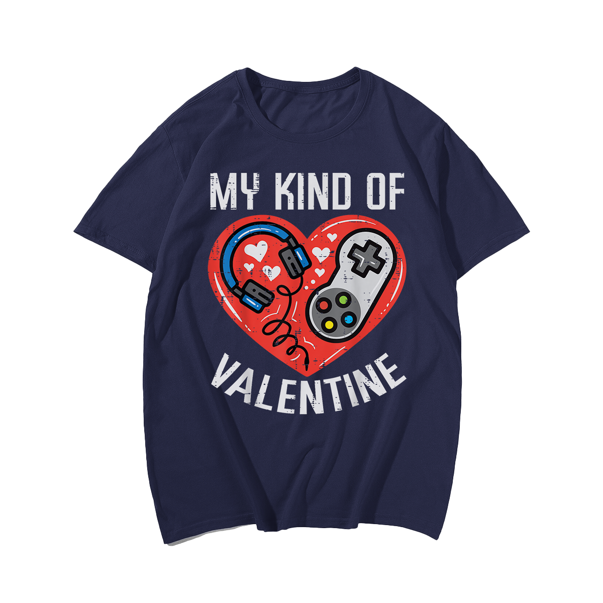 My Kind Valentine Gamer Valentines Day T-Shirt, Men Plus Size Oversize T-shirt for Big & Tall Man