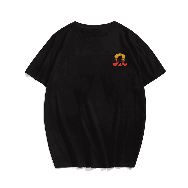 Not All Who Wander Are Lost Bigfoot 2# T-Shirt, Men Plus Size T-shirt