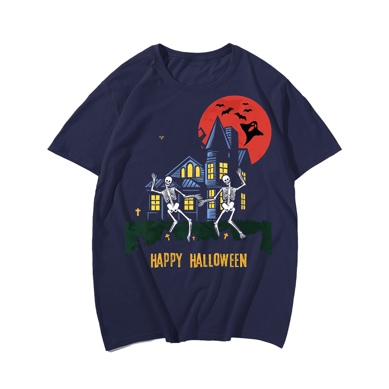 Happy Halloween T-Shirt, Plus Size Oversize T-shirt for Big & Tall Man
