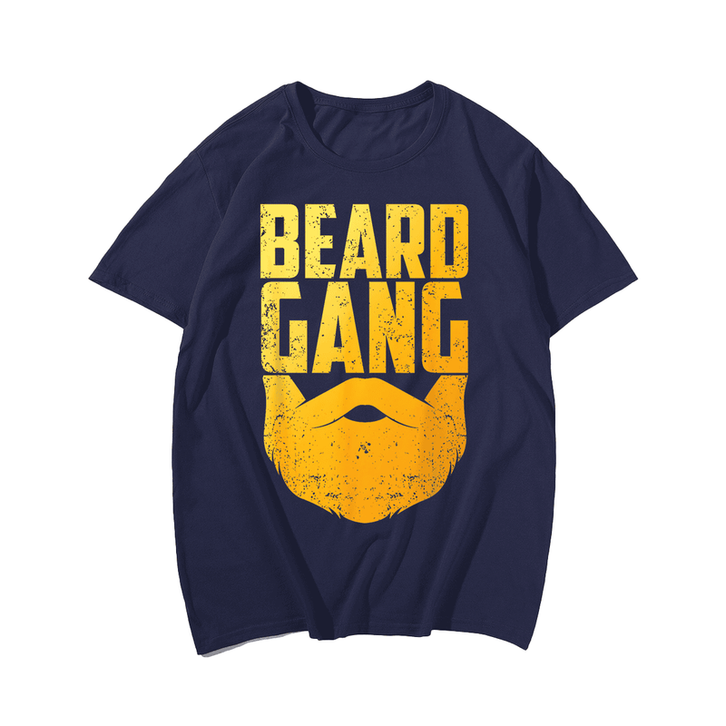 Beard Gang Beard Men Plus Size T-Shirt, Plus Size Oversize T-shirt for Big & Tall Man