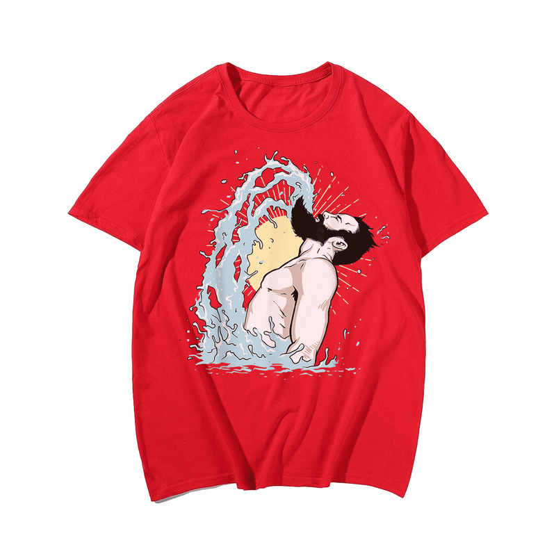 Beard Men T-Shirt, Plus Size Oversize T-shirt for Big & Tall Man 1XL-9XL