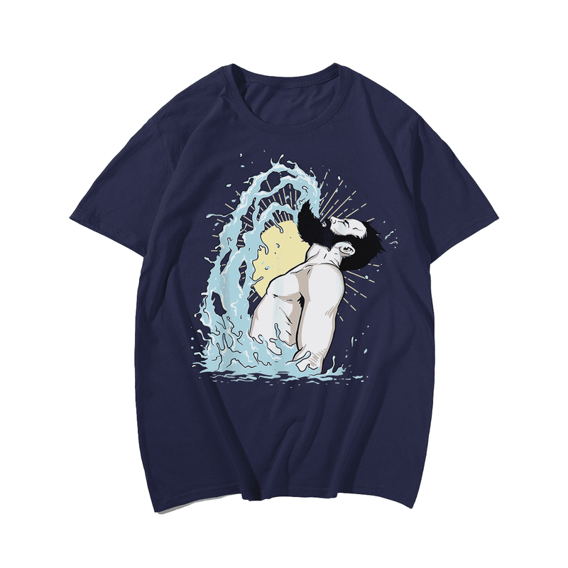 Beard Men T-Shirt, Plus Size Oversize T-shirt for Big & Tall Man 1XL-9XL