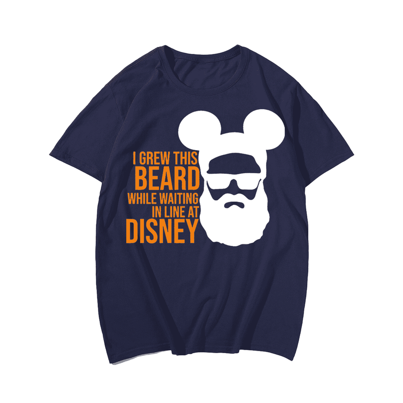 I Grew My Beard While Waiting In Line Men T Shirt, Plus Size Oversize T-shirt for Big & Tall Man