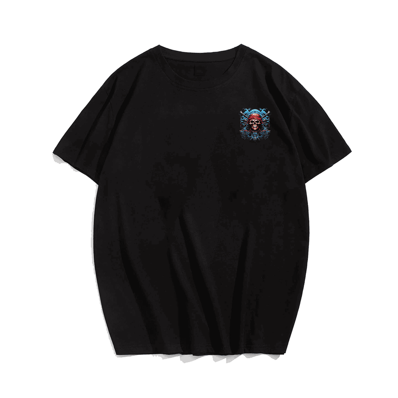 Pirate Portrait T-Shirt, Oversized T-Shirt for Big and Tall