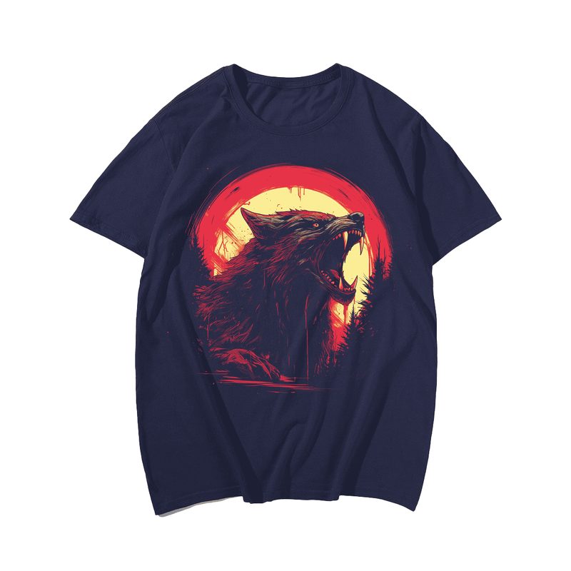 Werewolf 2# T-Shirt, Plus Size Oversize T-shirt for Big & Tall Man