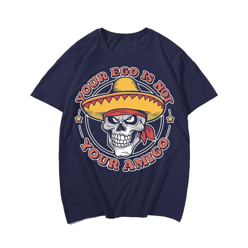 Skull Creative Men T-shirt, Plus Size Oversize T-shirt for Big & Tall Man