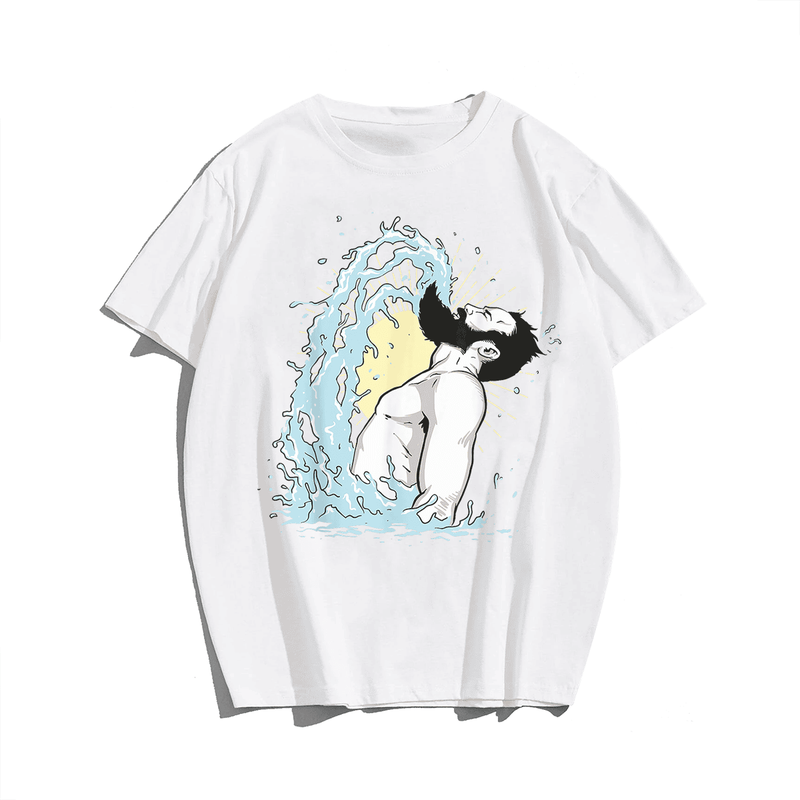 Beard Men T-Shirt, Plus Size Oversize T-shirt for Big & Tall Man 1XL-9XL