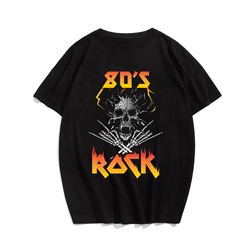 Faded 1980s Rock Roll T-Shirt, Plus Size Oversize T-shirt for Big & Tall Man