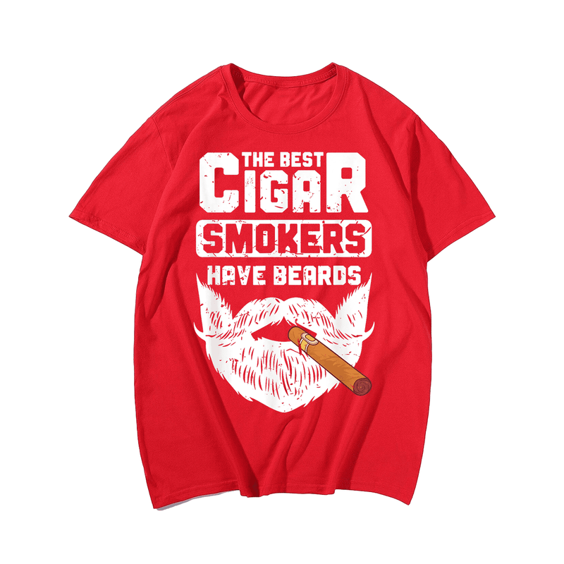 Mens The Best Cigar Smokers Have Beards Cigar Smoker T-Shirt, Plus Size Oversize T-shirt for Big & Tall Man
