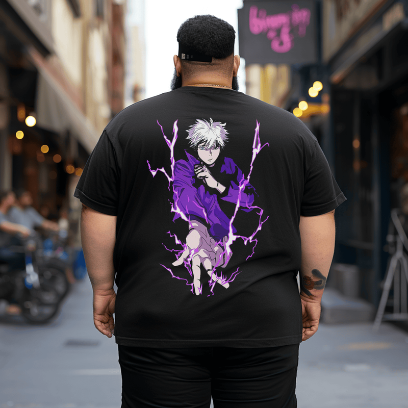 Anime Plus Size T-Shirt for Men, Oversized T-Shirt for Big and Tall Man