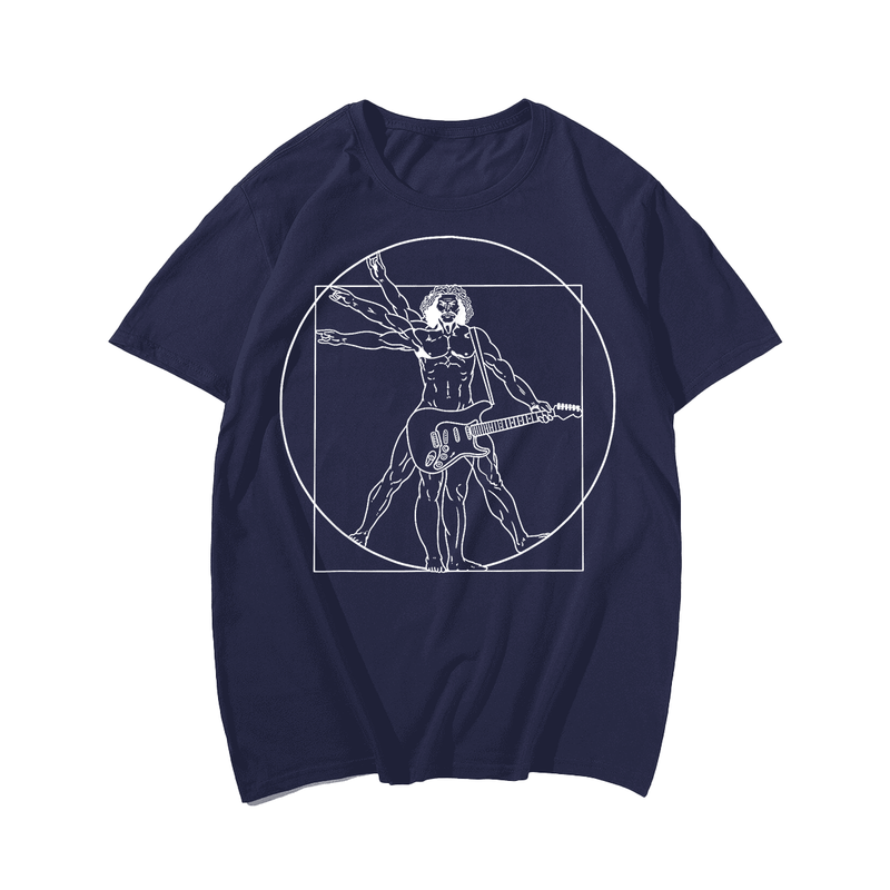Guitar Shirt Man Guitar Player Musicians T-Shirt, Plus Size T-shirt for Big & Tall Man