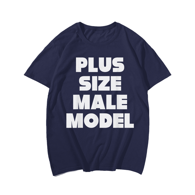 Plus Size Male Model T-shirt for Men, Oversize Plus Size Big & Tall Man Clothing