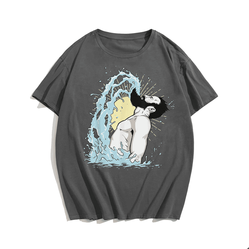 Beard Men T-Shirt, Plus Size Oversize T-shirt for Big & Tall Man 1XL-9XL