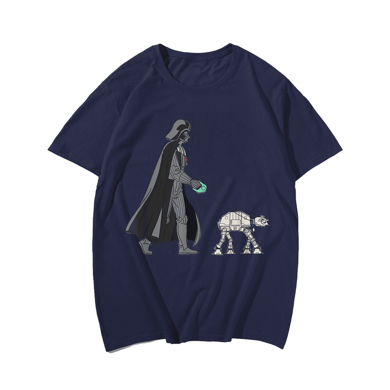 Funny Dog Walker Men T-Shirt, Plus Size Oversize T-shirt for Big & Tall Man