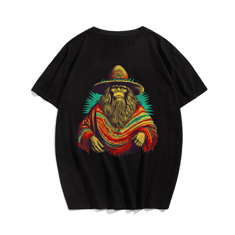 Bigfoot Plus Size Men T-Shirt, Men Plus Size Oversize T-shirt for Big & Tall