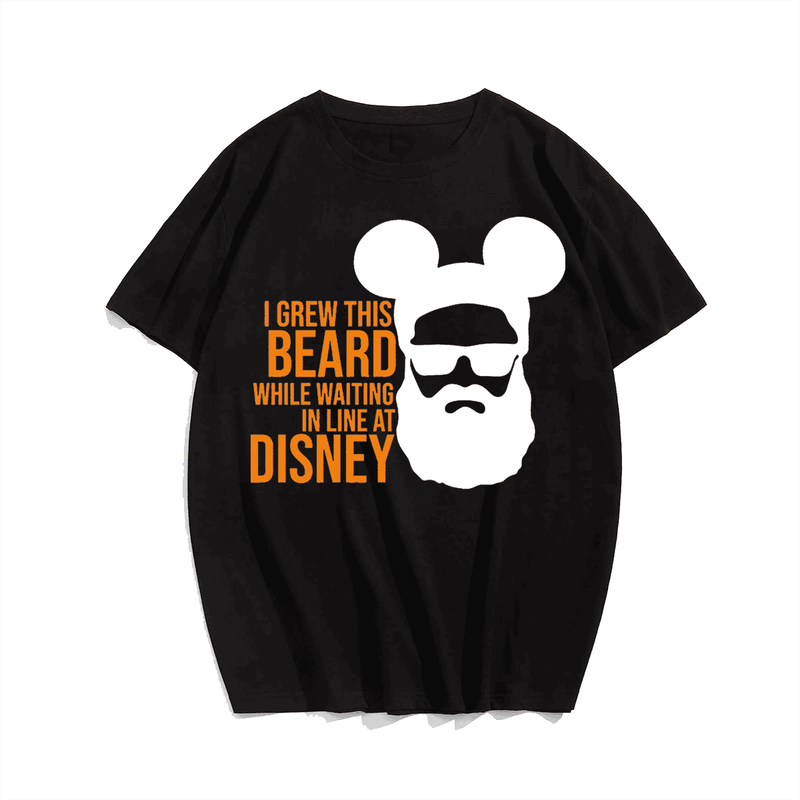 I Grew My Beard While Waiting In Line Men T Shirt, Plus Size Oversize T-shirt for Big & Tall Man