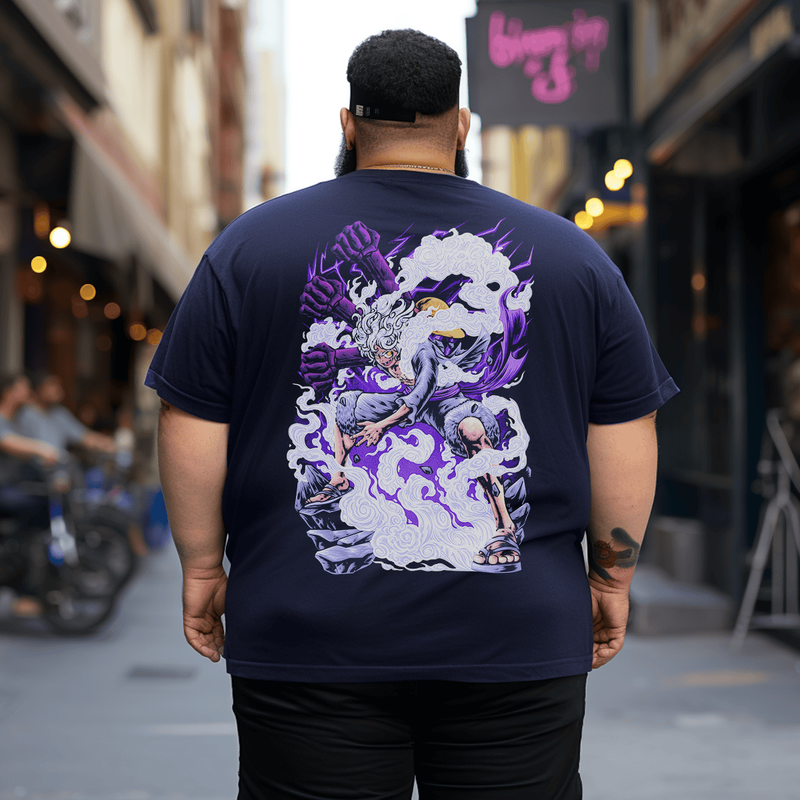 Nika Luffy Gear 5 Graphic T-Shirt for Men, Oversized T-Shirt for Big and Tall