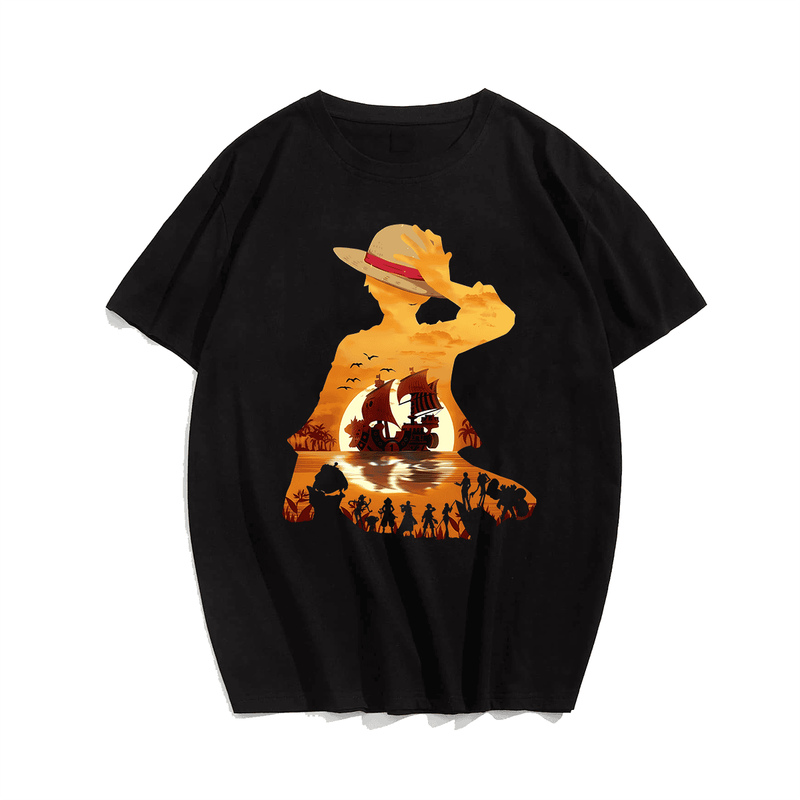 Anime Graphic 2# T-Shirt, Plus Size Oversize T-shirt for Big & Tall Man