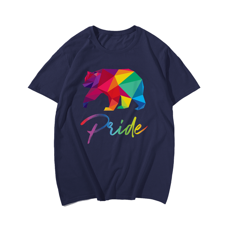 Gay Bear Pride Shirt Bears LGBT T-Shirt, Men Plus Size T-shirt for Big & Tall